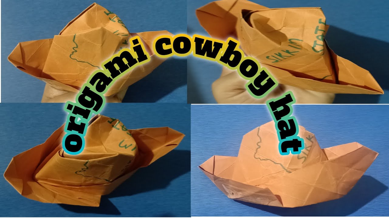 origami cowboy hat //🎩// how to make origami cowboy hat // paper se cowboy hat kaise banaye ||🎩||~👍👌