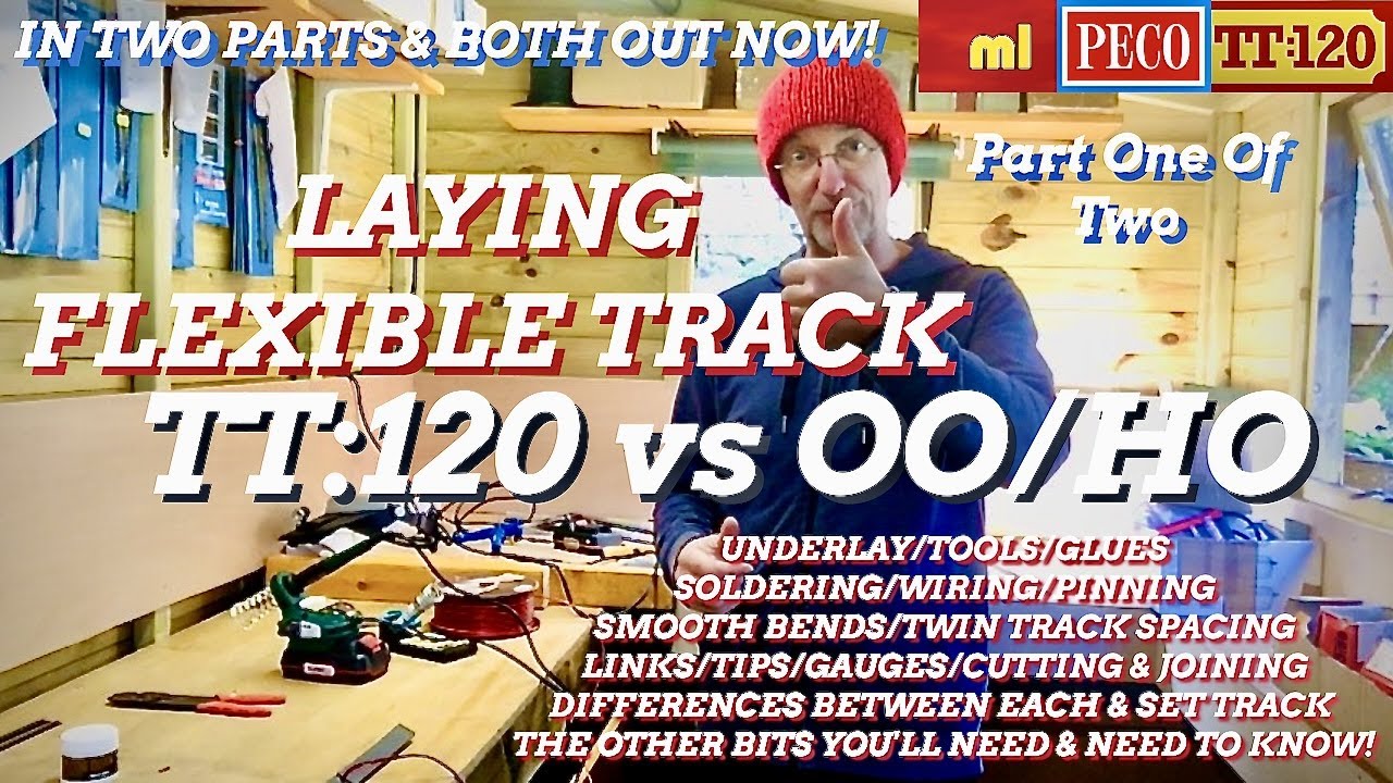 Укладка TT:120 OO|HO Peco Гибкая модель железнодорожного пути Часть 1 из 2 Подкладка Штифтовые ка...