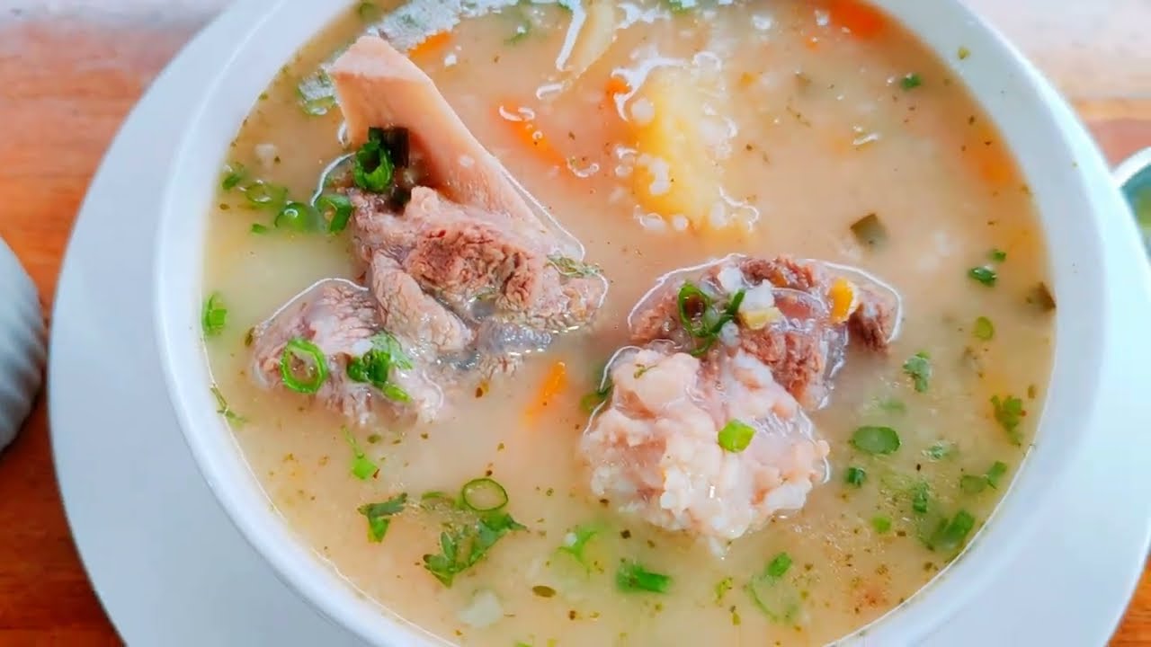 SOPA DE TRIGO PARTIDO CON HUESITOS DE RES Preparación Rápida y Sencilla /COCINA PERUANA