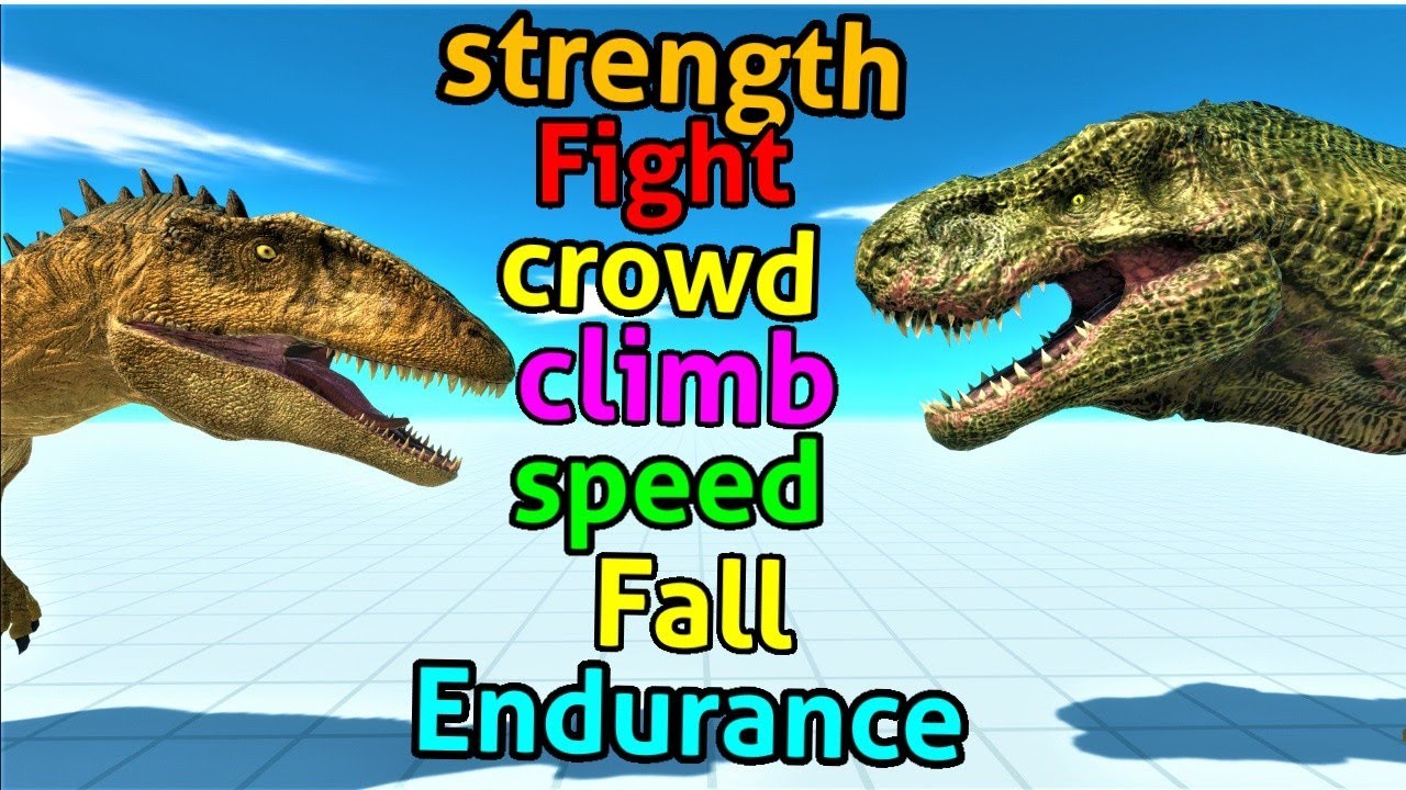Battle ability T-rex vs carcharodontosaurus ARBS animal revolt battle simulator
