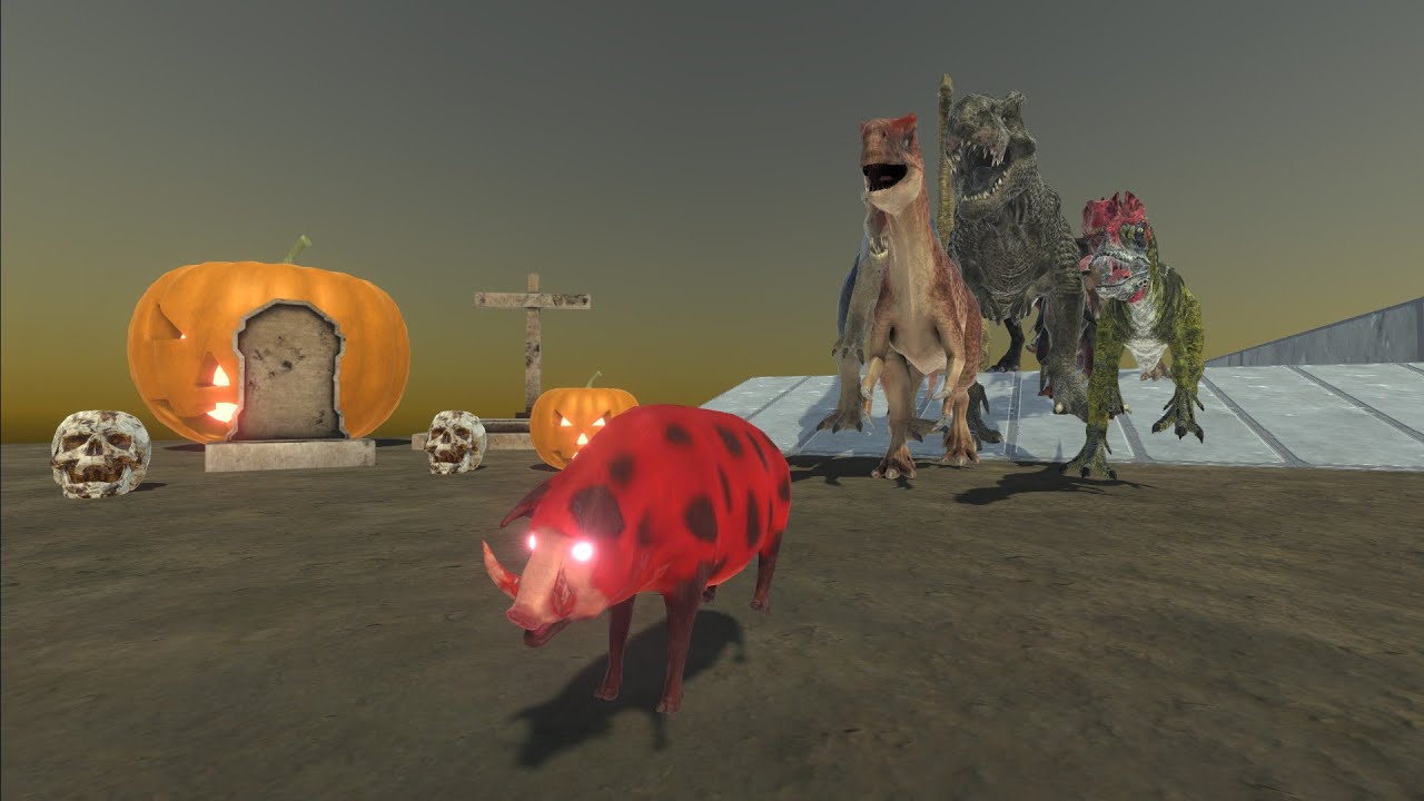 Race to eat Halloween Pig - Animal Revolt Battle Simulator
