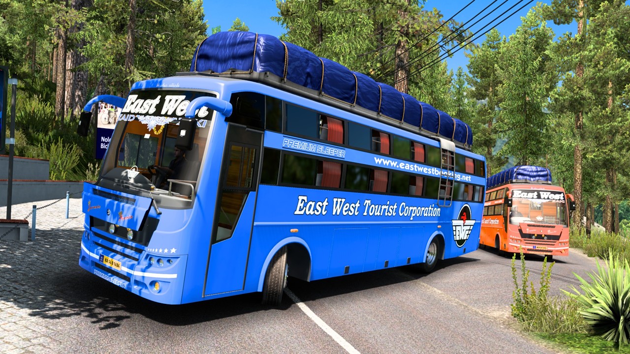 East West Orange vs Blue | Extreme Rash Drive on Mountain Road | ETS2 India