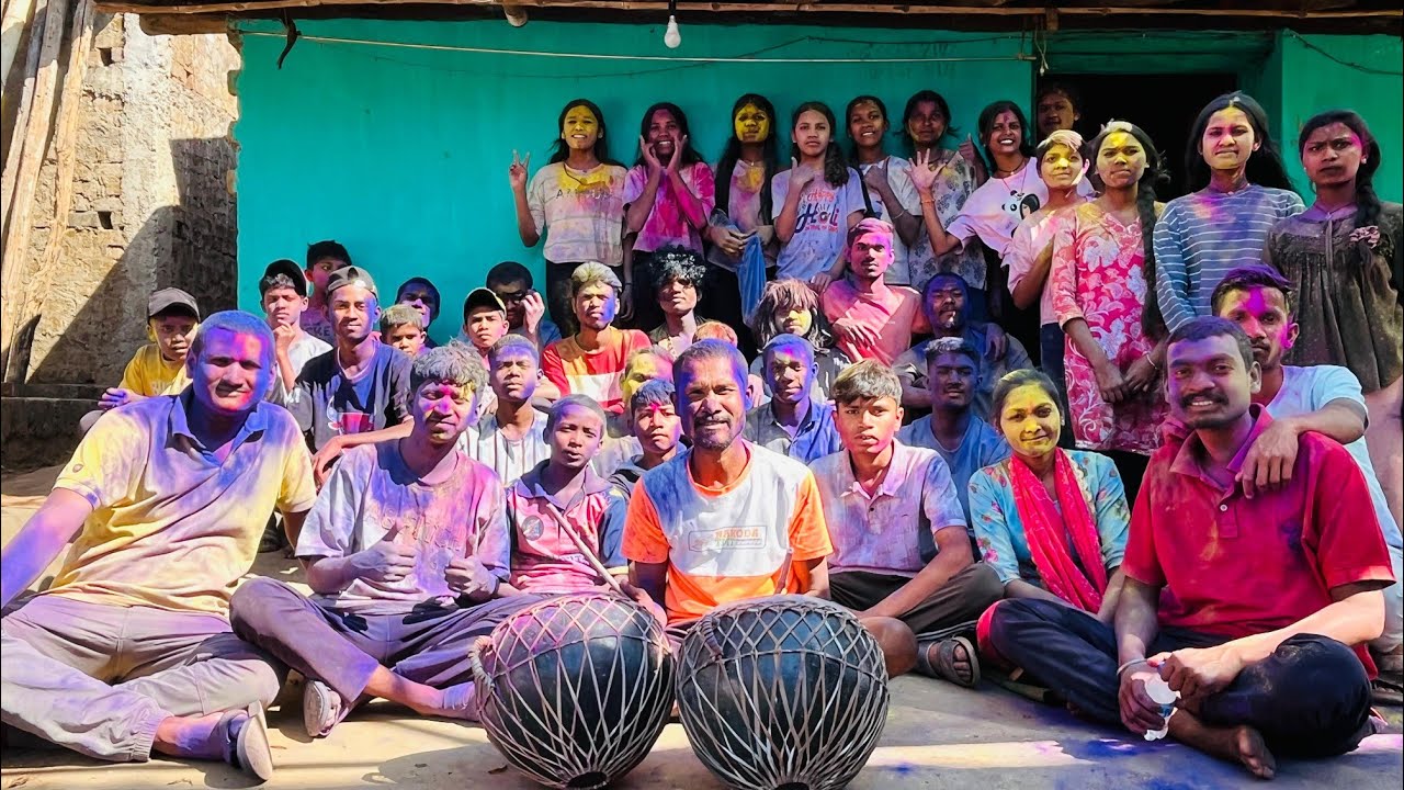 Gaon ki holi 🥳🔫🫟 #villagelife #vlog 