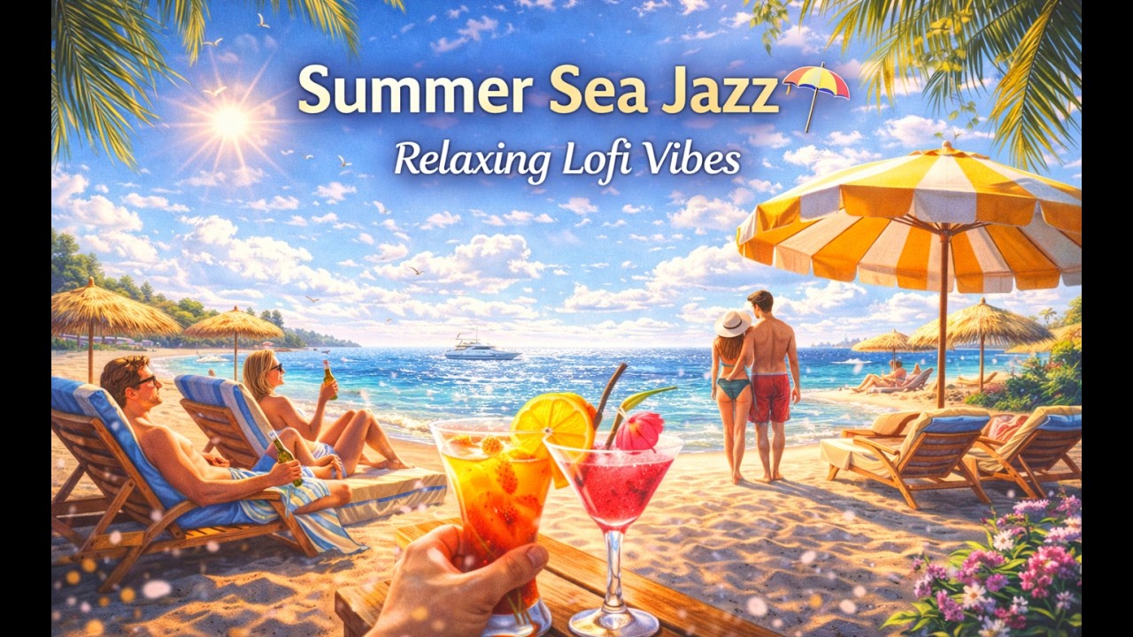 Summer Jazz LoFi 🌊 Smooth Saxophone & Chill Beats | Relaxing Beach Lounge Music