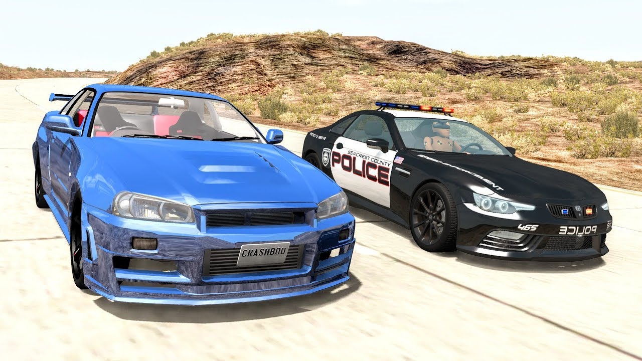 Crazy Police Chases #56 - BeamNG Drive Crashes
