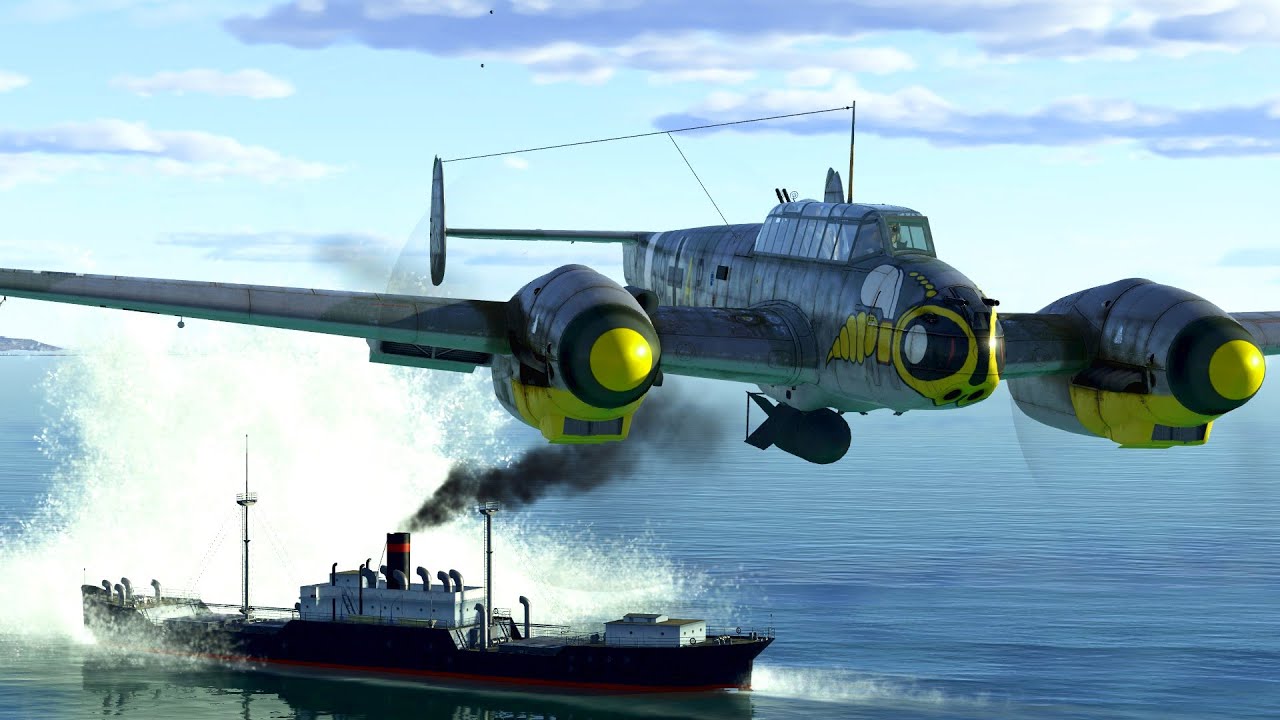 Il2 Great Battles - Bf 110 G2: Shipping Strike + Il2 Intercept [GER Comms/ENG Subs]