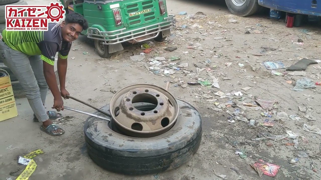 Bus Tire Repair ASMR Satisfying Video