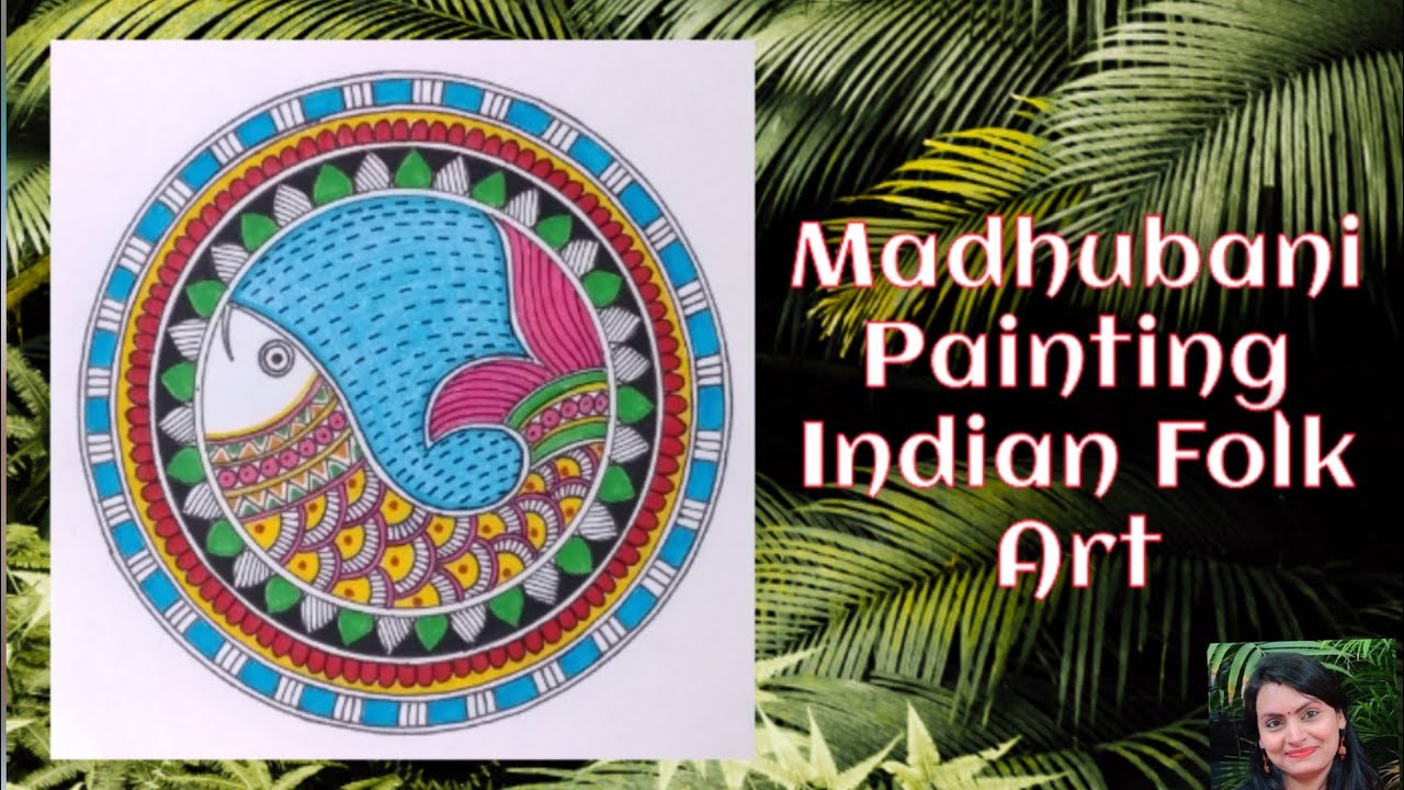 Madhubani Painting with Sketch Pen for Beginners/easy madhubani fish design / Mithila Art