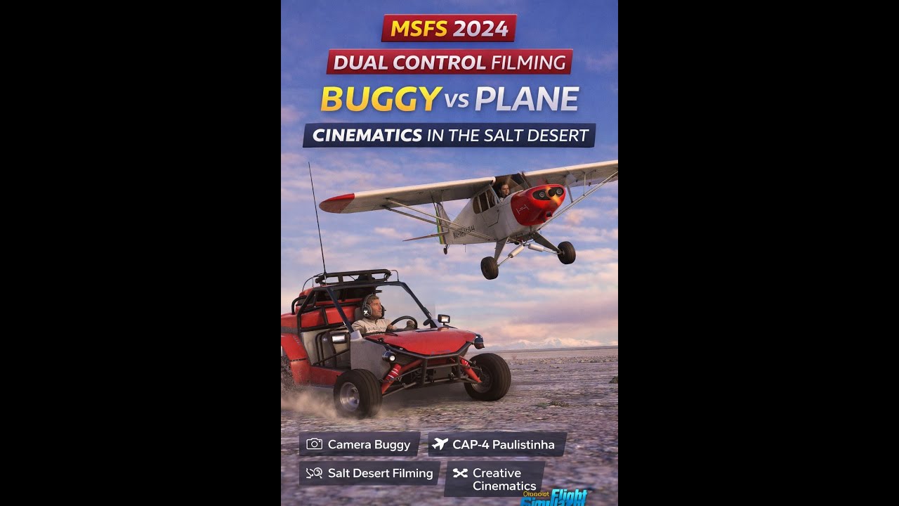 Buggy vs Plane Cinematics in the Salt Desert 🌵✈️🚙 | Dual Control Filming | MSFS 2024