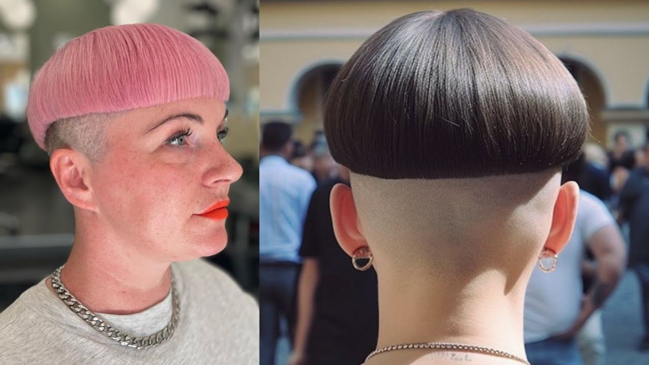 Undercut bowl Pixie cut/women short hairstyles makeover /Girl undercut bob hairstyles