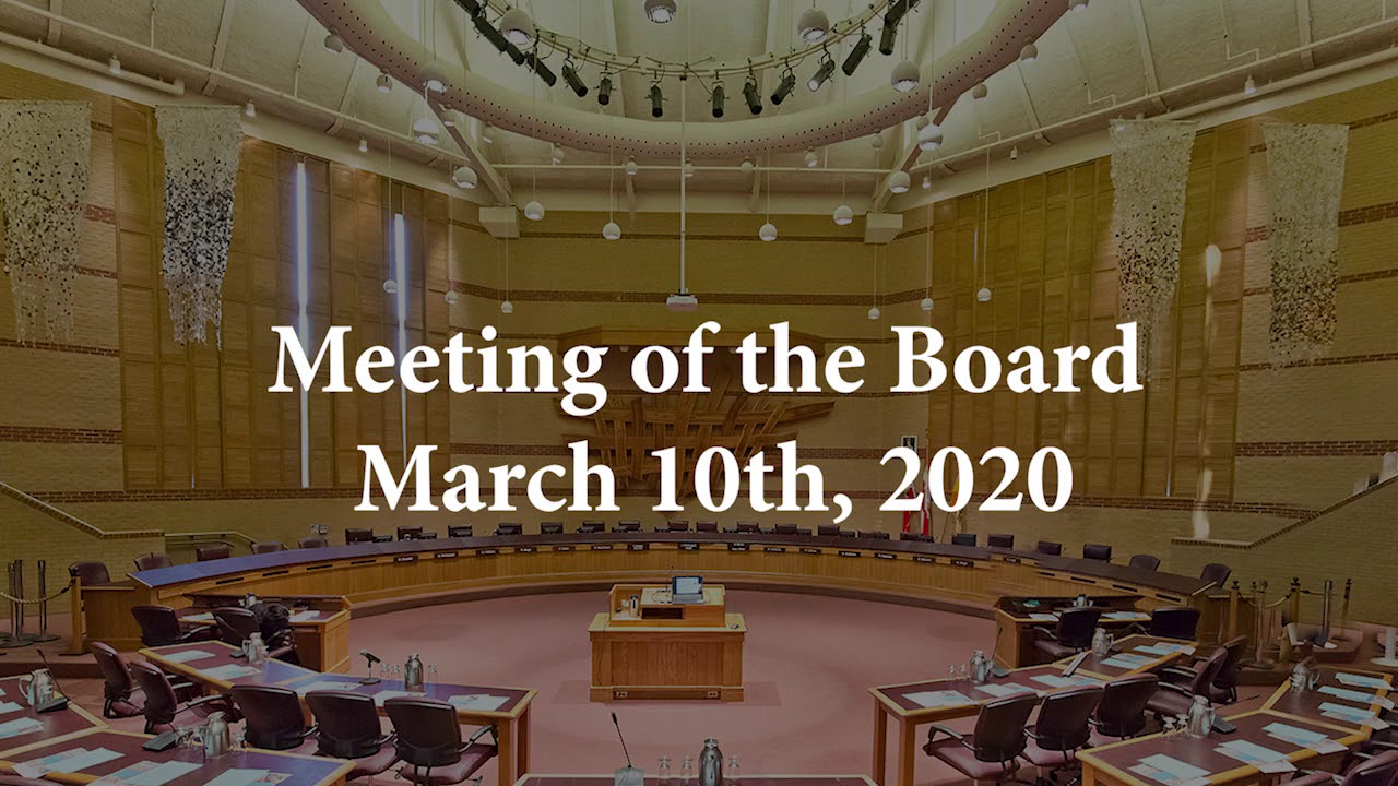 Meeting of the Board - March 10th, 2020