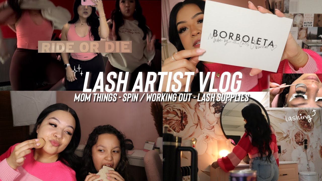DAY IN THE LIFE LASH ARTIST MOM | working out * spin | lash supplies *borboleta