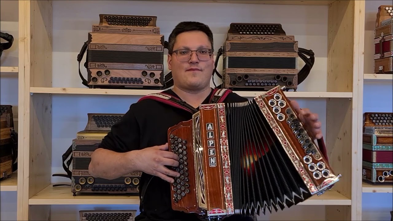 Alpen Harmonika Modell Artist Indischer Apfel G C F B