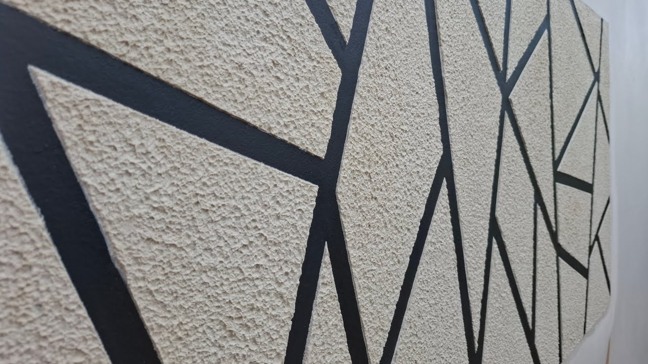 Textura Geometria feita com argamassa ac2 branca 