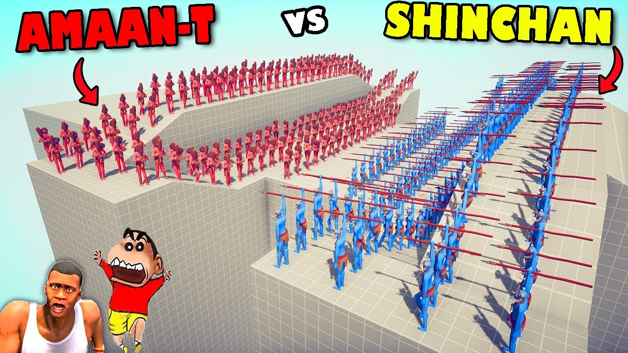 SHINCHAN vs AMAAN-T and CHOP JUDGE in Totally Accurate Battle Simulator TABS