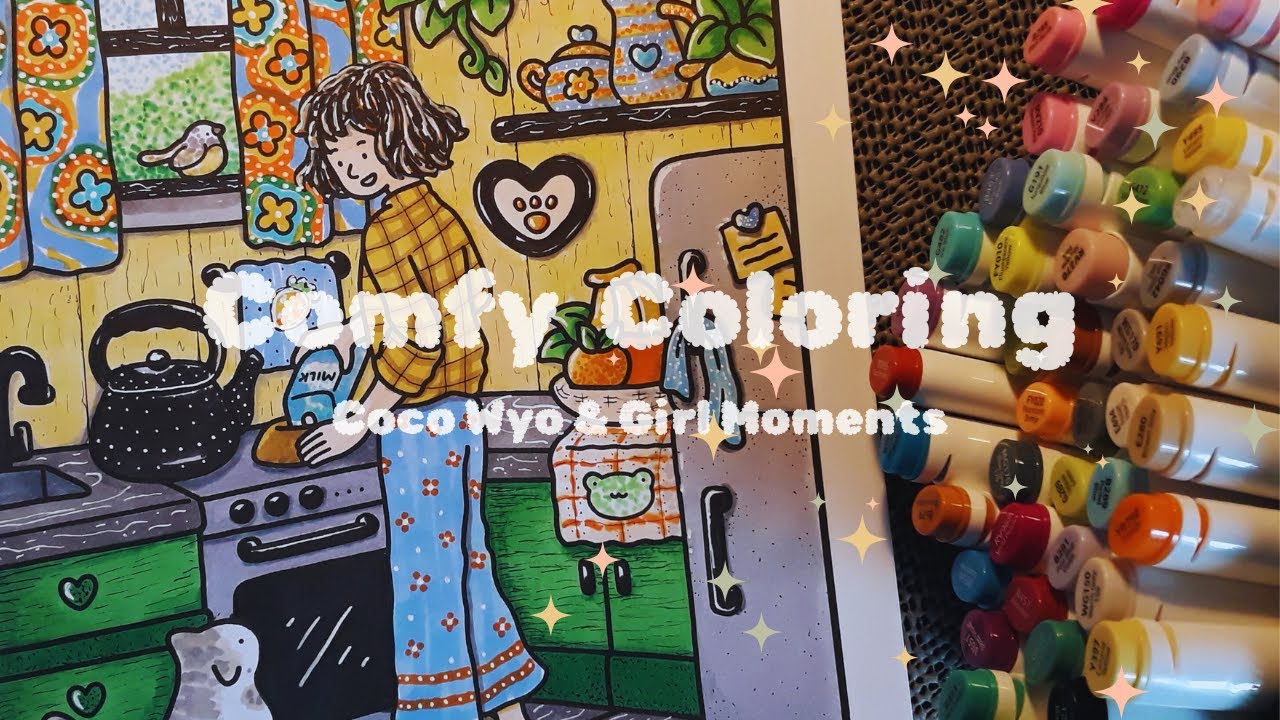 ASMR Relaxing Coloring🌸 Girl Moments Coco Wyo