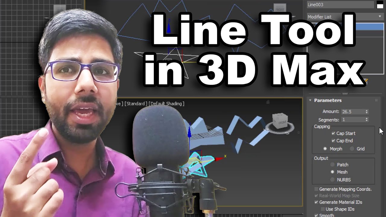 3D Max Tutorial in Hindi #22 | Line tool in 3d Max | Multimedia Guruji