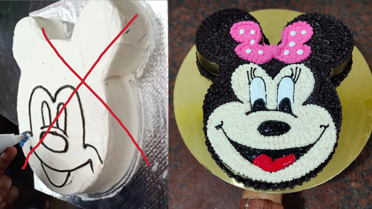 मिकी माऊस केक Mickey Mouse Cake | How To Make Mini Mouse Cake | Mickey Mouse Cake Kaise Cutting Kare