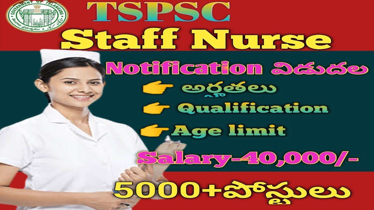 TSPSC staff Nurse Notification || TSPSC Staff Nurse Age limit, Qualifications, Complete details.