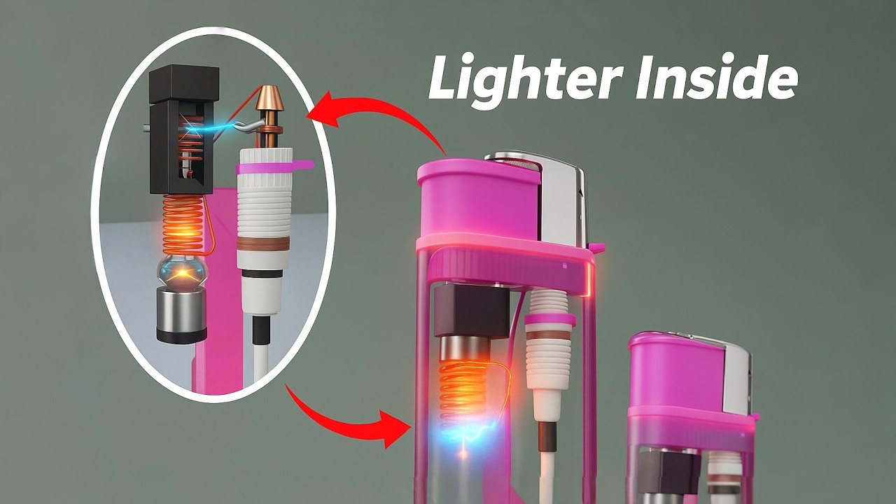 How a Gas Lighter Works &ndash; 3D Animation of Piezo Ignition!