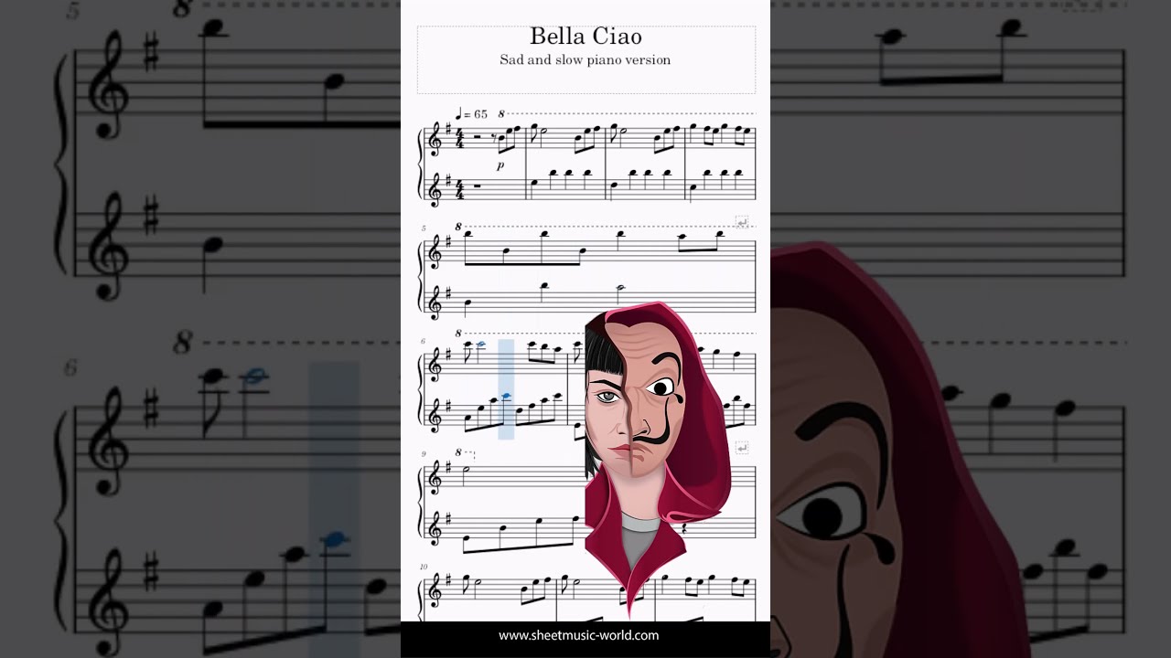 Bella Ciao Sad and Slow Piano Version – Misc Traditional (Tutorial Piano, Sheets Score)