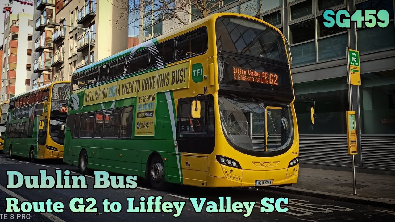 Dublin Bus | Route G2 (Spencer Dock to Liffey Valley SC) | FULL Route Visual | SG459 (182-D-15349)