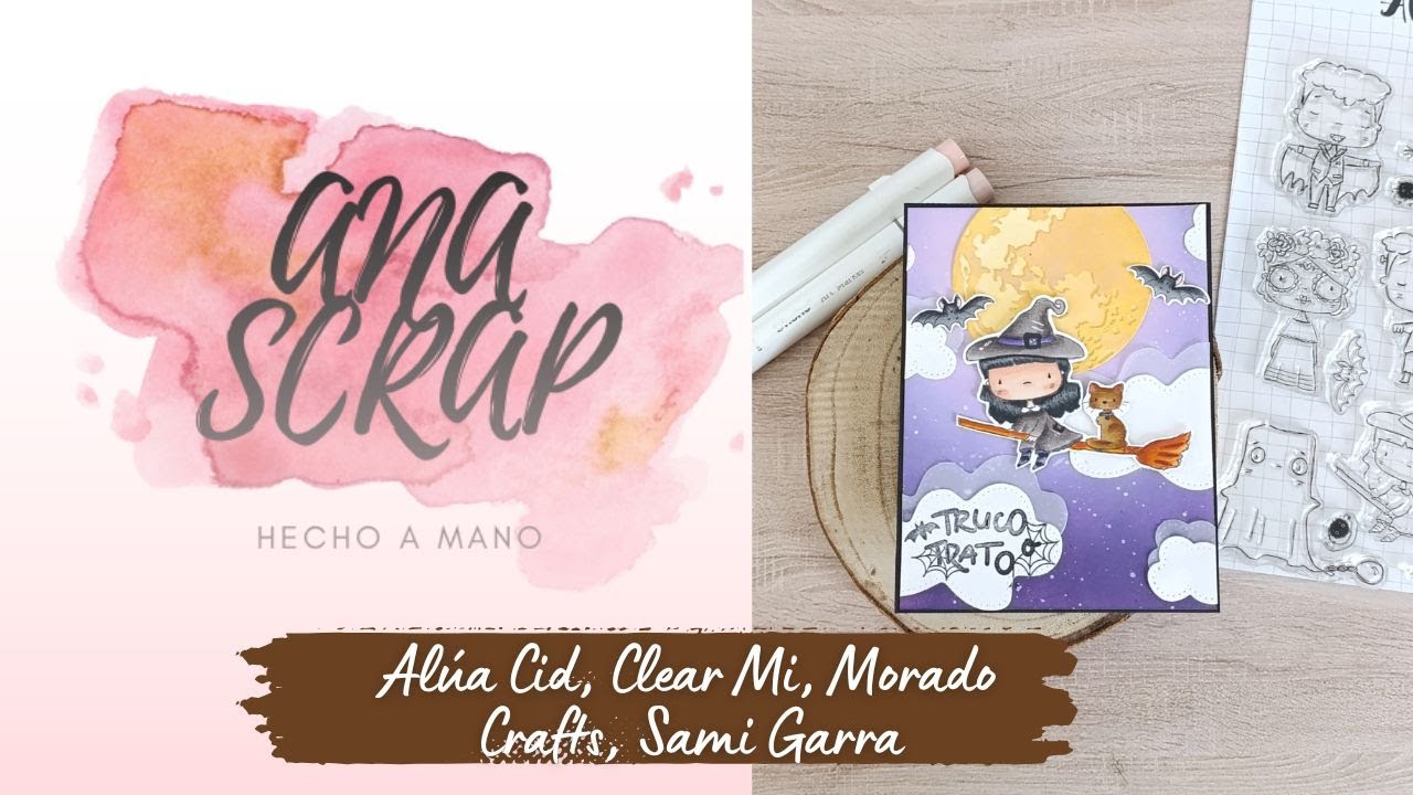 CARDMAKING con sellos de ALÚA CID, troqueles de CLEAR Mi. Tarjetería reto con Cáceres Crafts