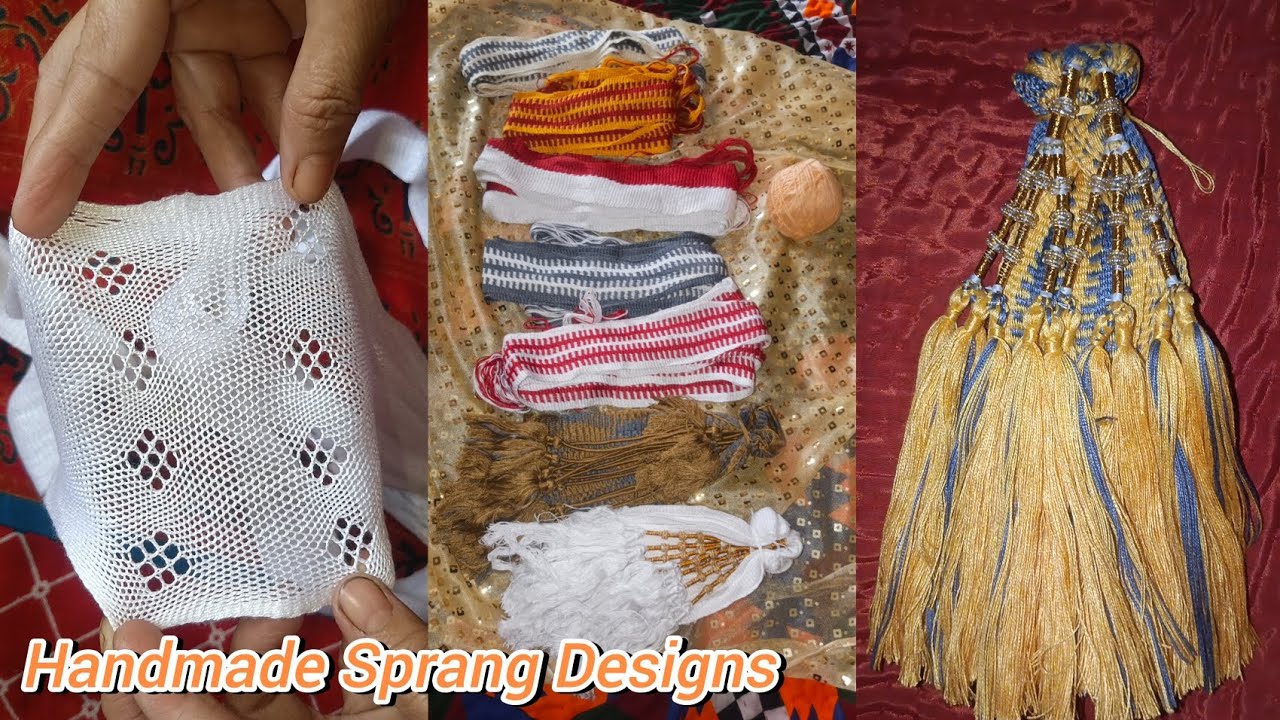 Beautiful handmade sprang design, nala/ azarband / kamarband designs, multicolor sprangs/Nalay 