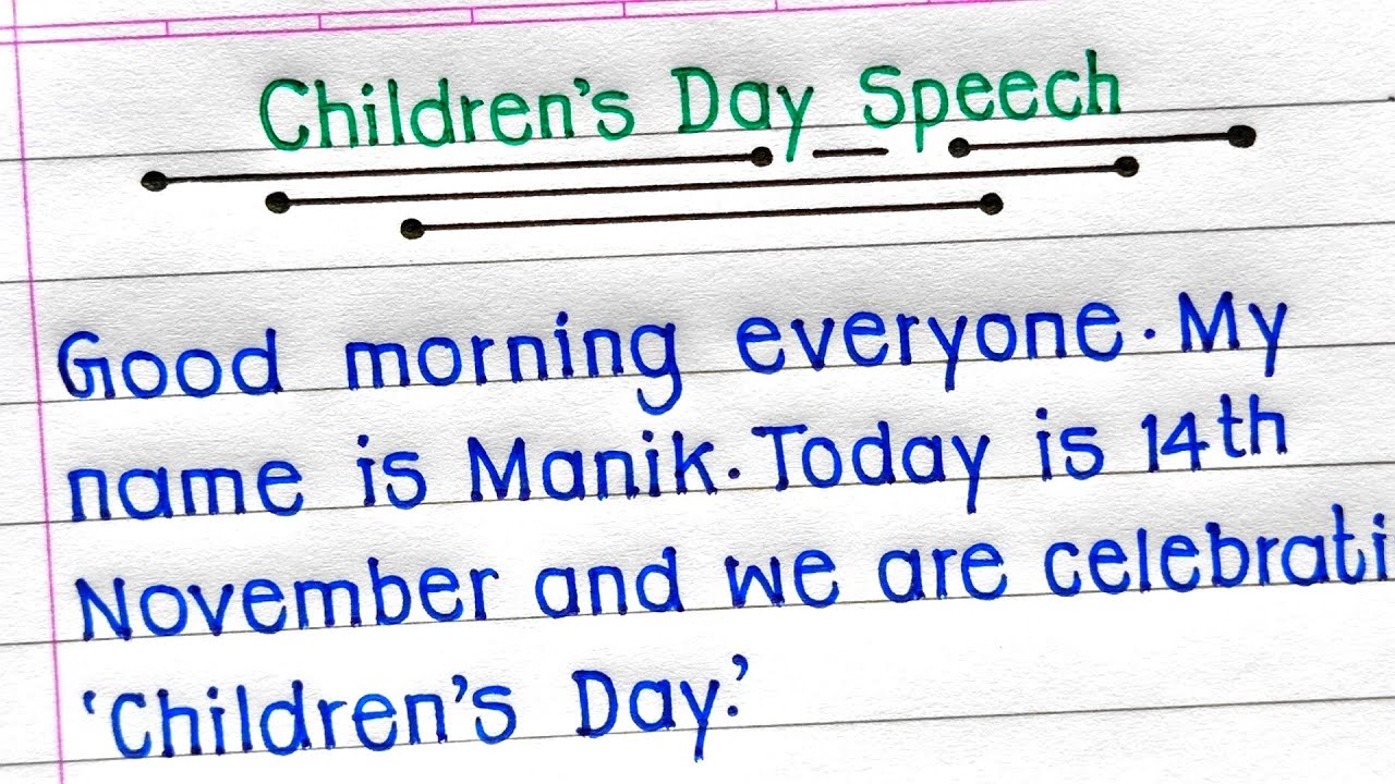 Children's Day Speech In English | Short Speech On Children's Day In English |