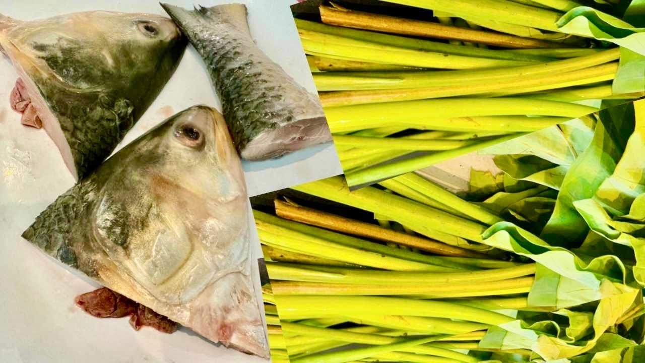 ইলিশ মাছের মাথা দিয়ে কঁচু শাক রান্না আরকিছু লাগবেনা ভাত নিমিষেই শেষ!Ilish Mach diye kochushak recipe