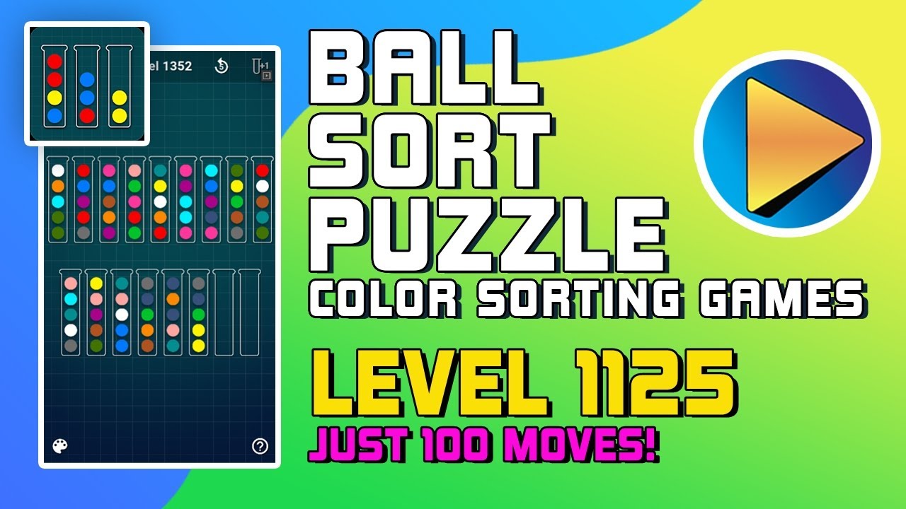 Ball Sort Puzzle - Color Sorting Games Level 1125 Walkthrough [100 Moves!]