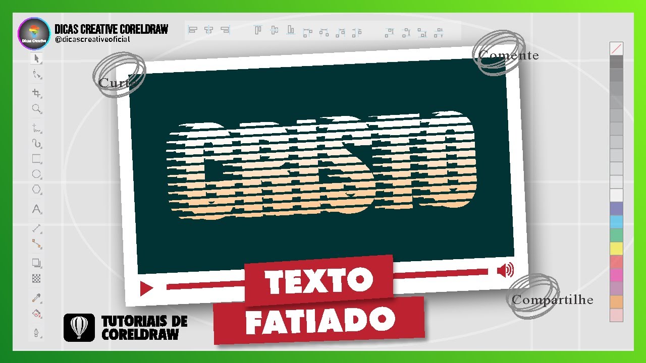  Efeito de Texto Fatiado INCRÍVEL no Corel draw 