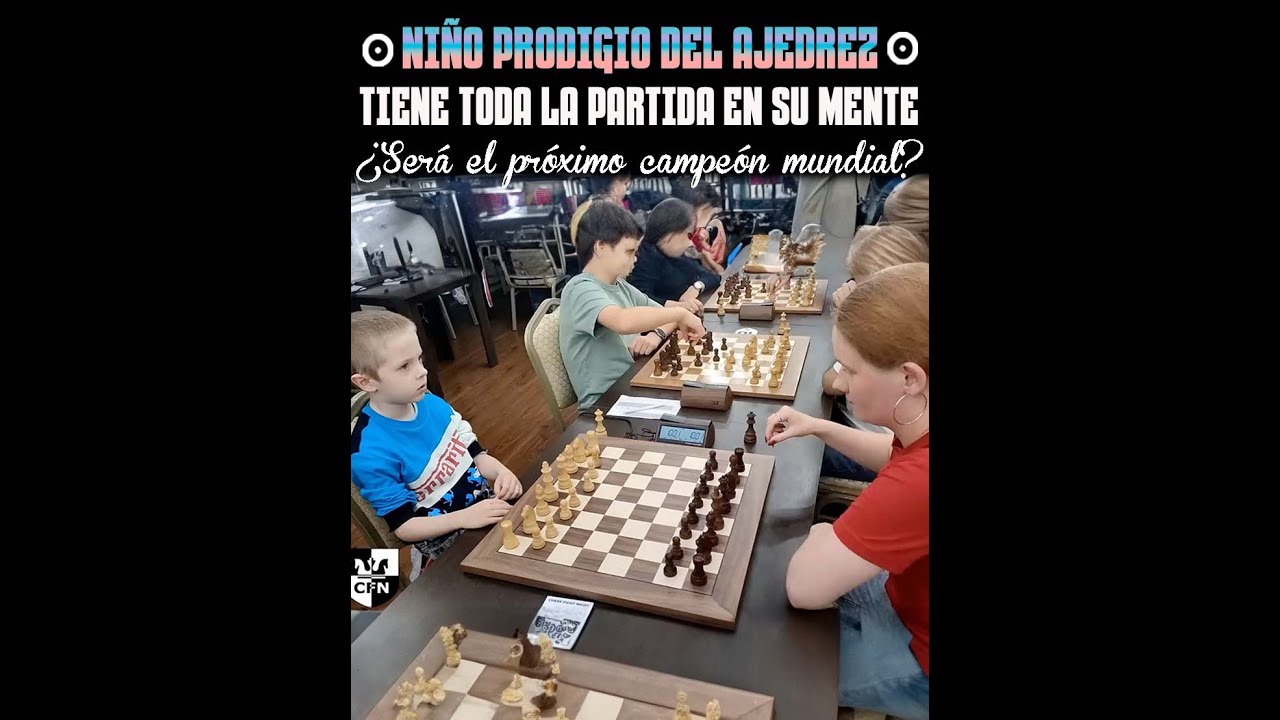 ⚙️Niño prodigio del ajedrez. Tiene toda la partida en la mente...🤯🖖🏻😎♟🔥