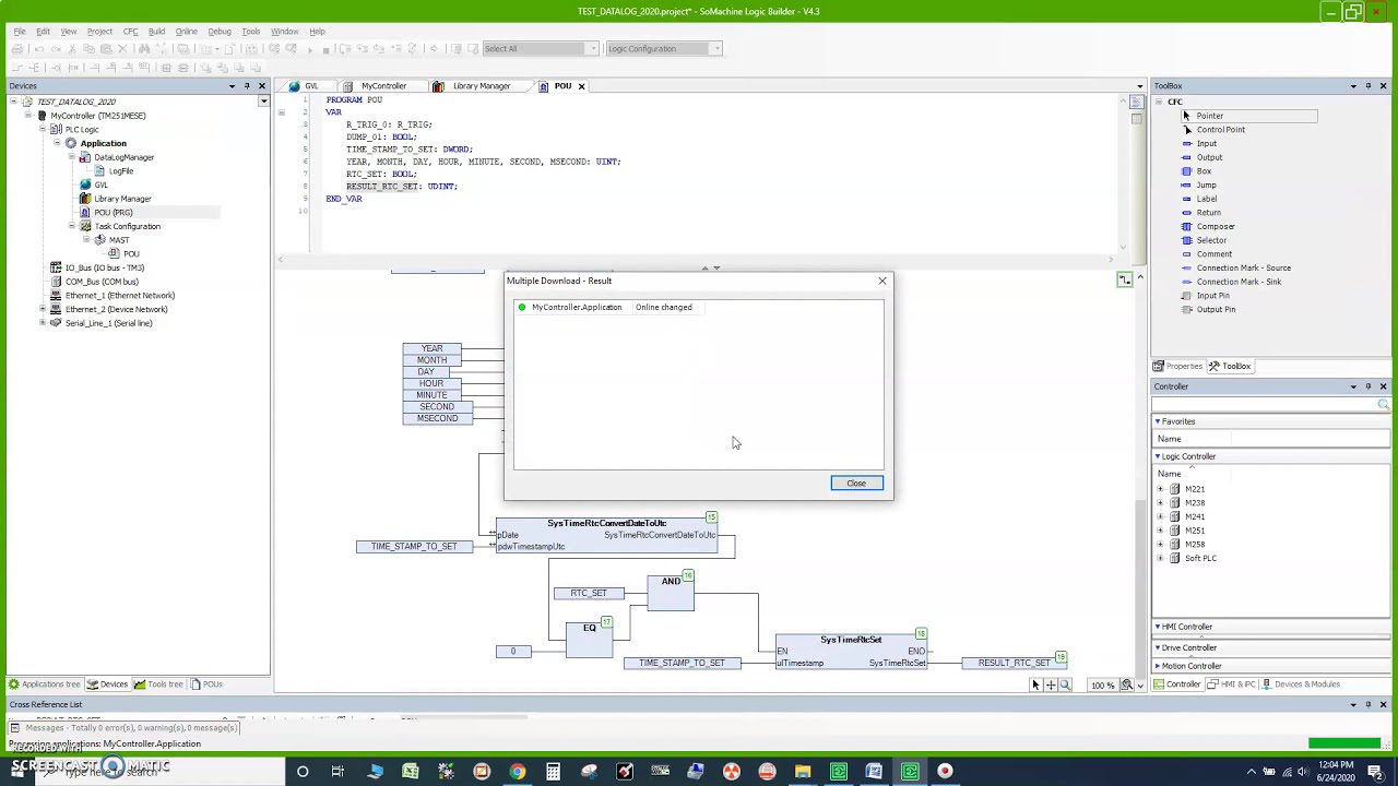 SoMachine DATA LOGGING (part 2) SET DATE AND TIME to PLC
