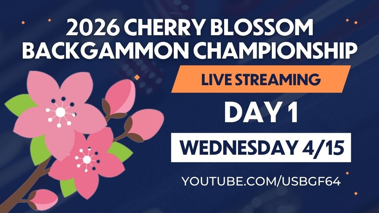 Day 1 / Stream 1 - 2026 Cherry Blossom Backgammon Championship - (BMAB)