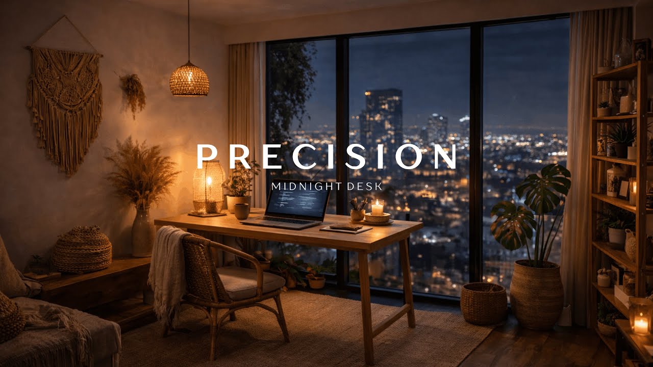 Precision Focus for Night Work 💻 | Sharp Modern Focus Music (1 Hour) | Midnight Desk