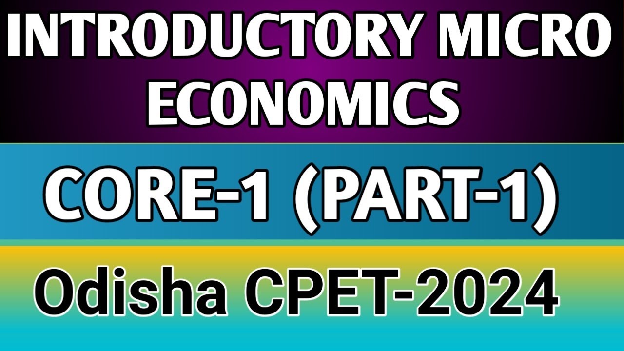 Important questions on Micro Economics Core-1 For CPET-2024