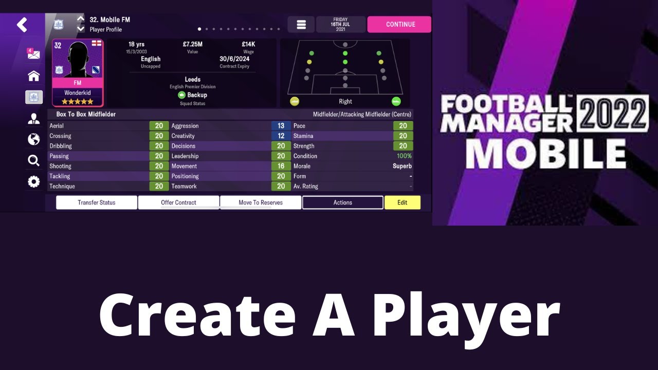 FMM22 Create A Player - Full Stats