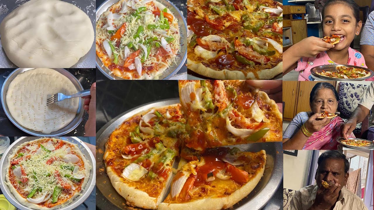 ఇంట్లోనే Pizza 🍕 నీ  ఓవెన్ లేకుండా... ఈస్ట్ లేకుండా... సులభంగా తయారు చేసుకోండి 😋 || Homemade #Pizza