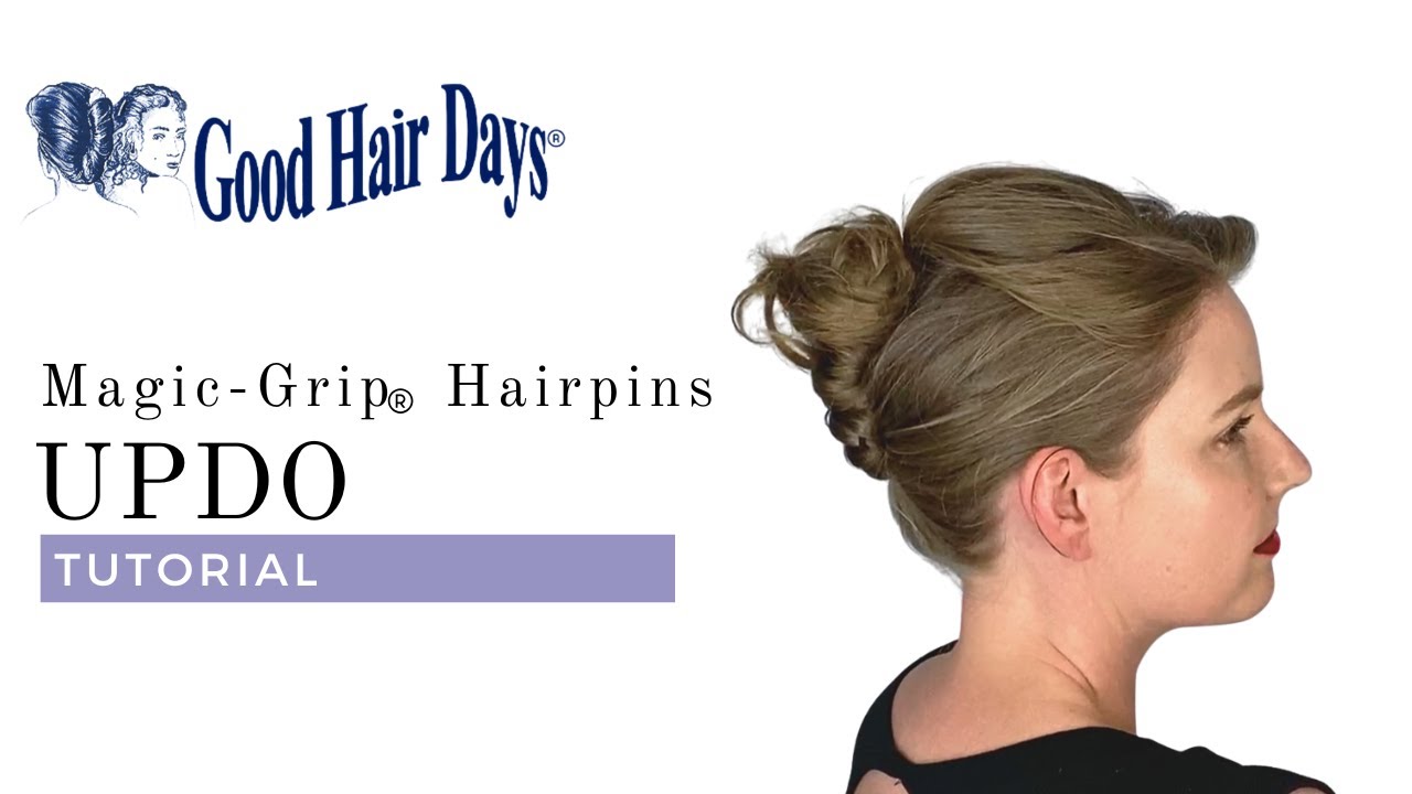 Updo Hairstyle Tutorial with Magic-Grip Hairpins.
