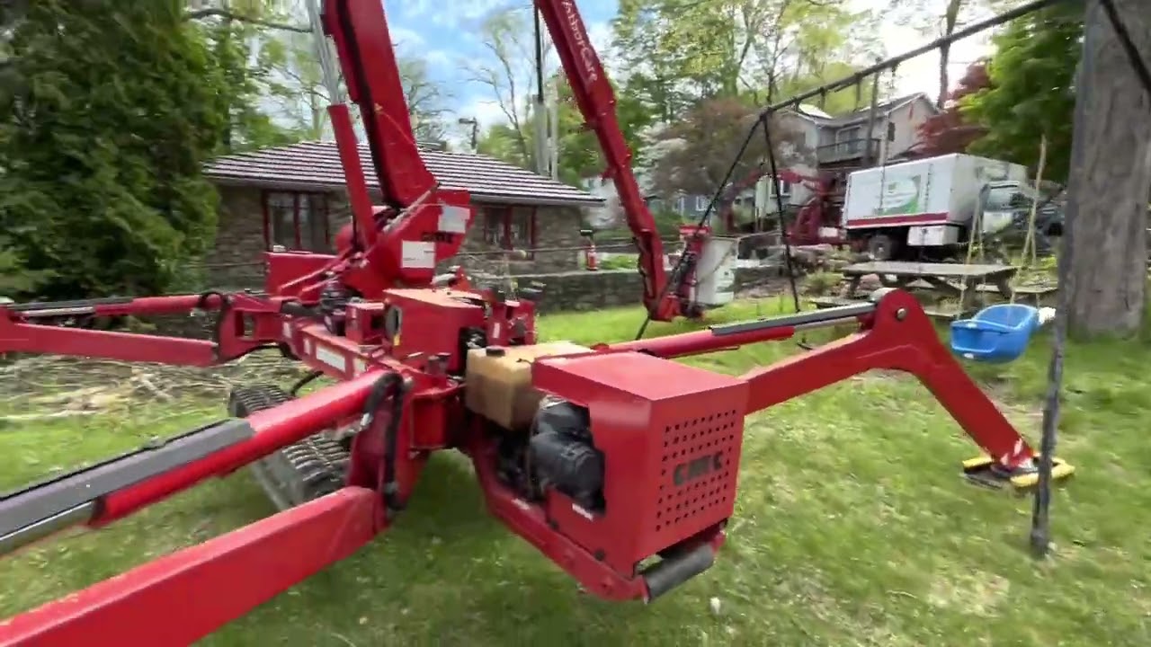 SPIDER LIFT BUCKET TRUCK AND CRANE REMOVING ASH TREES