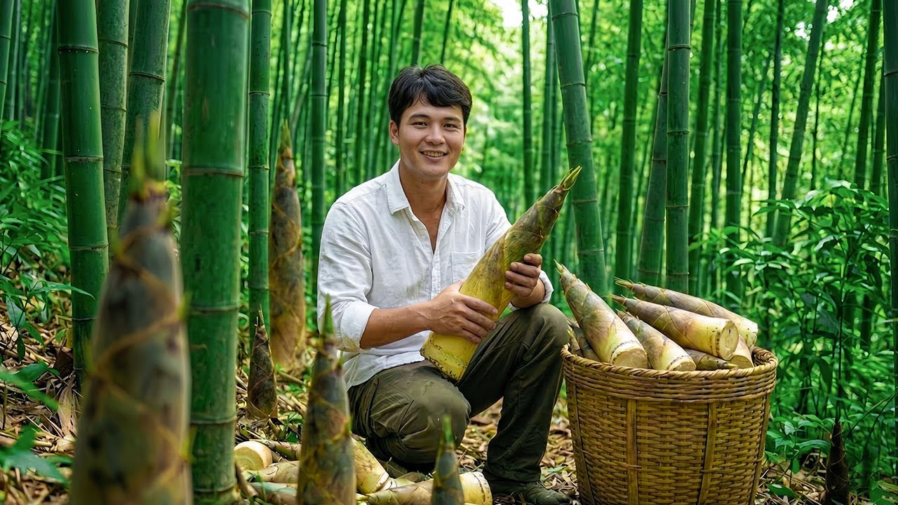 Harvest 100kg+ Giant Bamboo Shoots, Sell at Market & Keep Our Farm Growing | Farm Life
