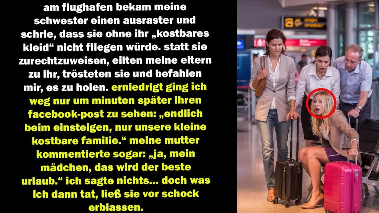 am flughafen tobte meine schwester wegen ihres kleids später enthüllte ich etwas, das alle schockte
