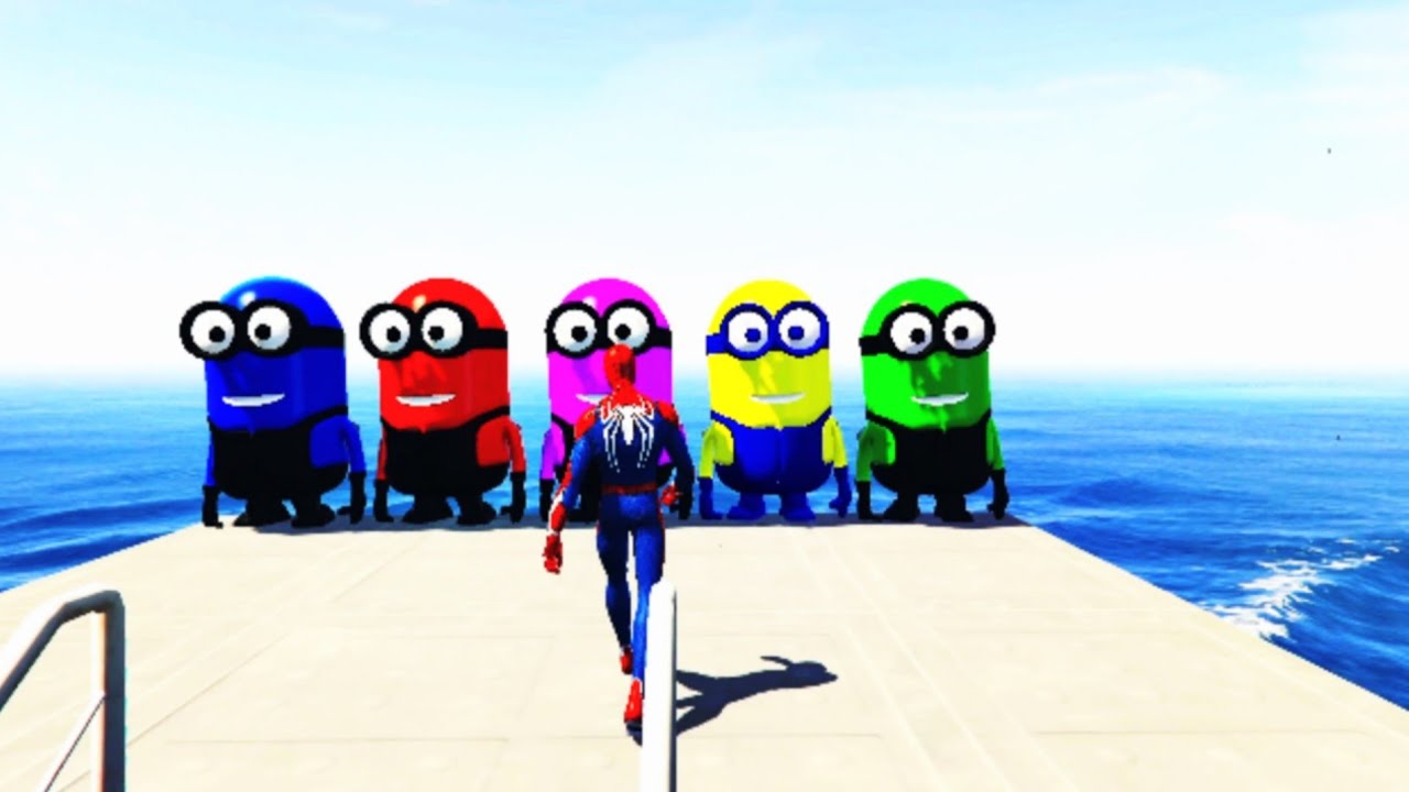 GTA 5 Red Spiderman VS Red/Green Minion! 💥 Epic Ragdolls & Fails 😂 ep 1