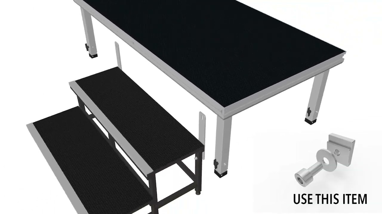 Fixed steps for our Aludeck Spider, Compact, Light and Pro series stage decks