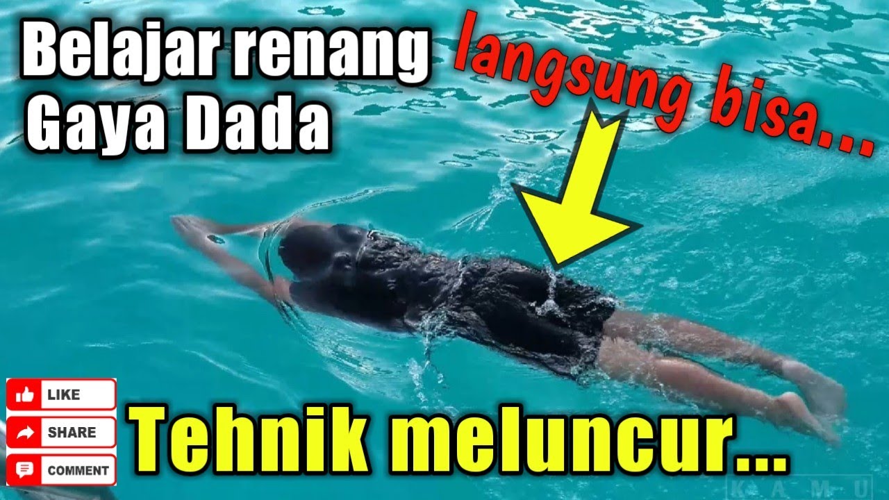 Belajar renang dasar gaya dada tahap 2 | Latihan meluncur renang gaya dada