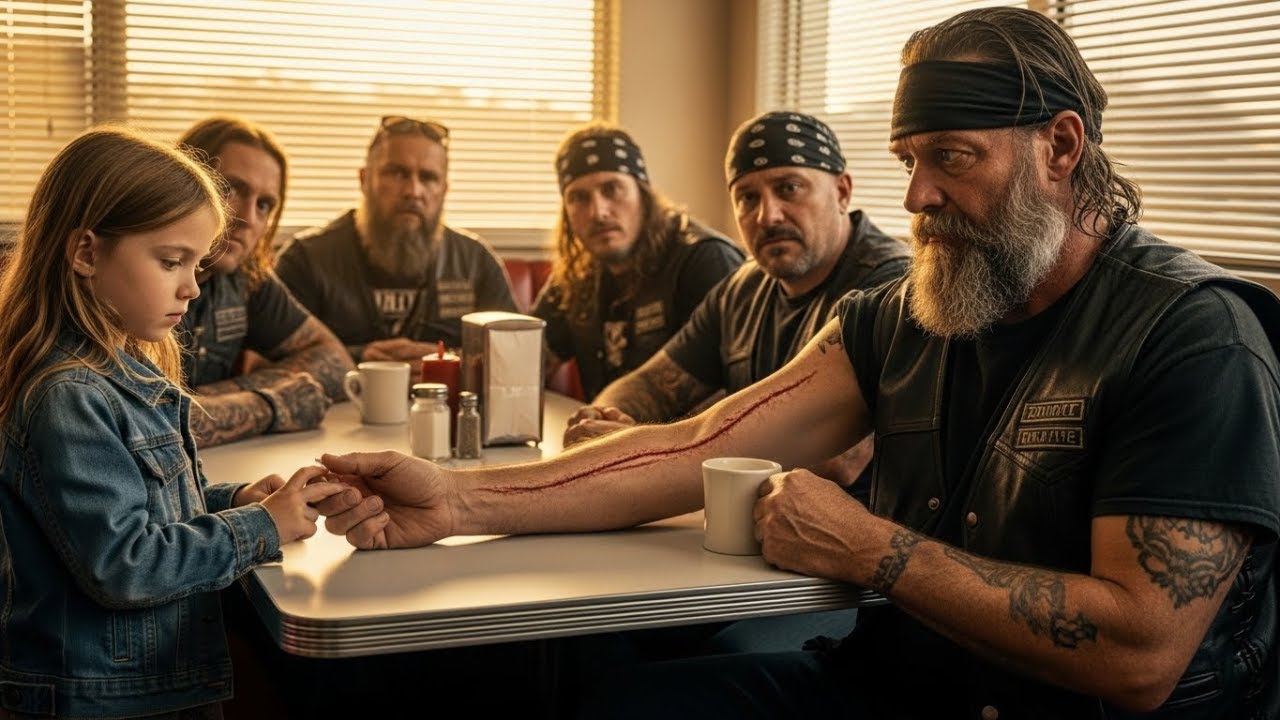 Little Girl Touched Biker's Scar and Whispered 