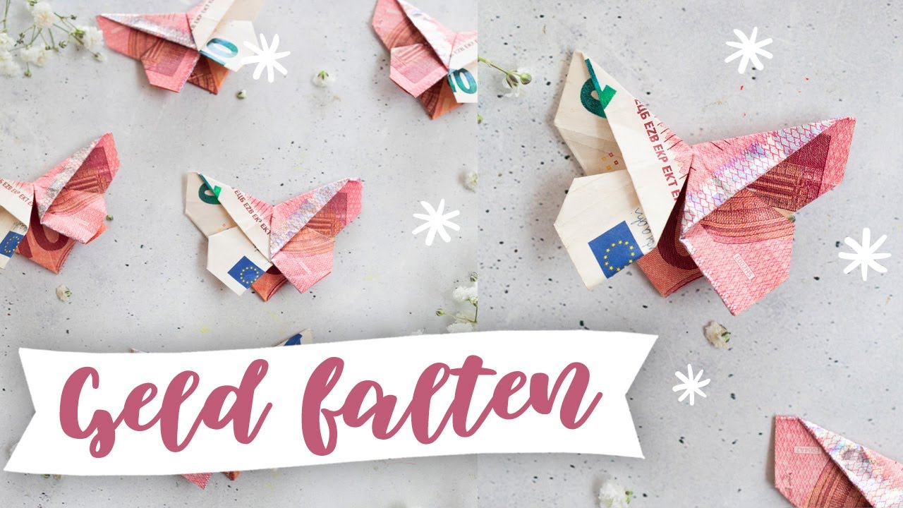 Schmetterlinge falten aus Geld als Geldgeschenk  | Geldscheine falten f&uuml;r Hochzeiten | TRYTRYTRY