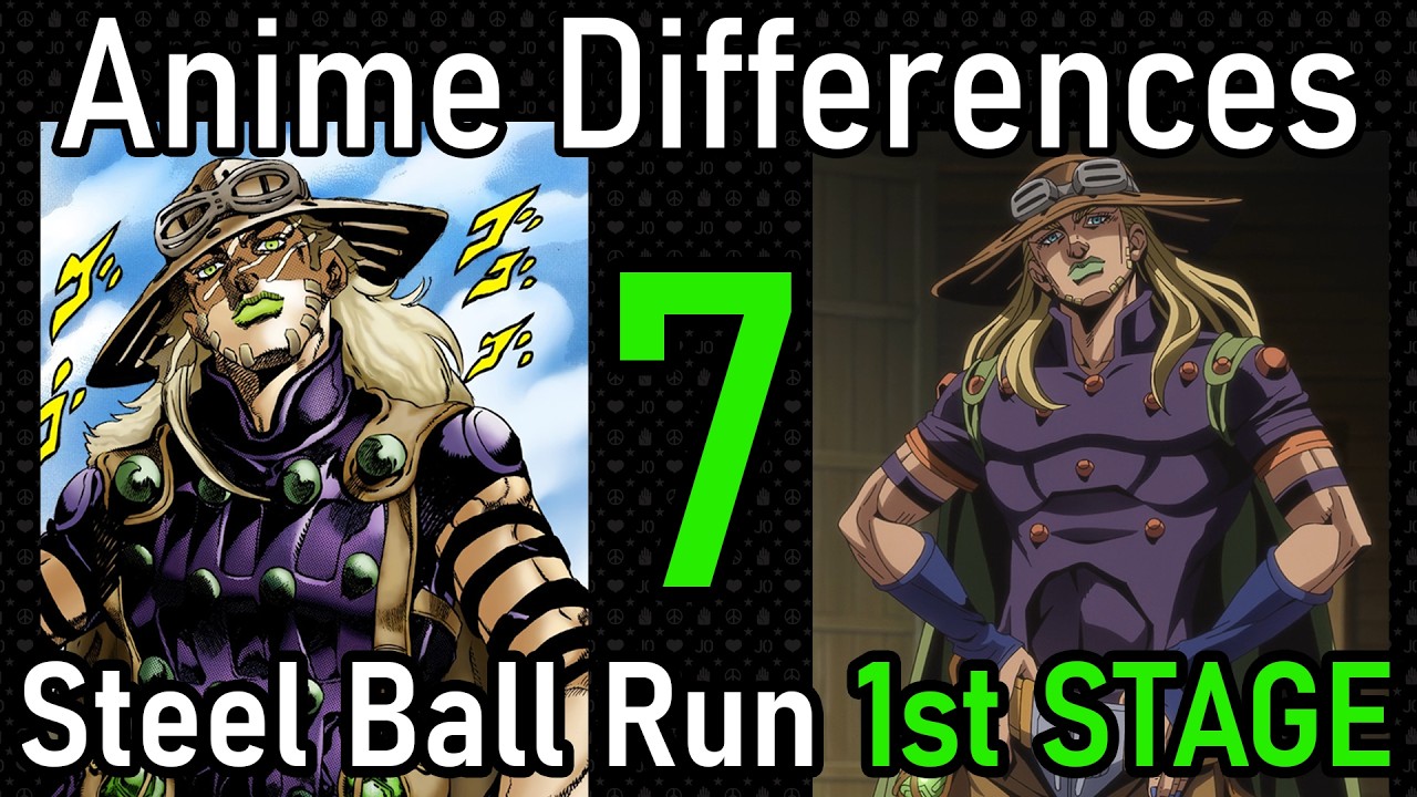JoJo Anime & Manga Differences Part 7 - Steel Ball Run 1st STAGE