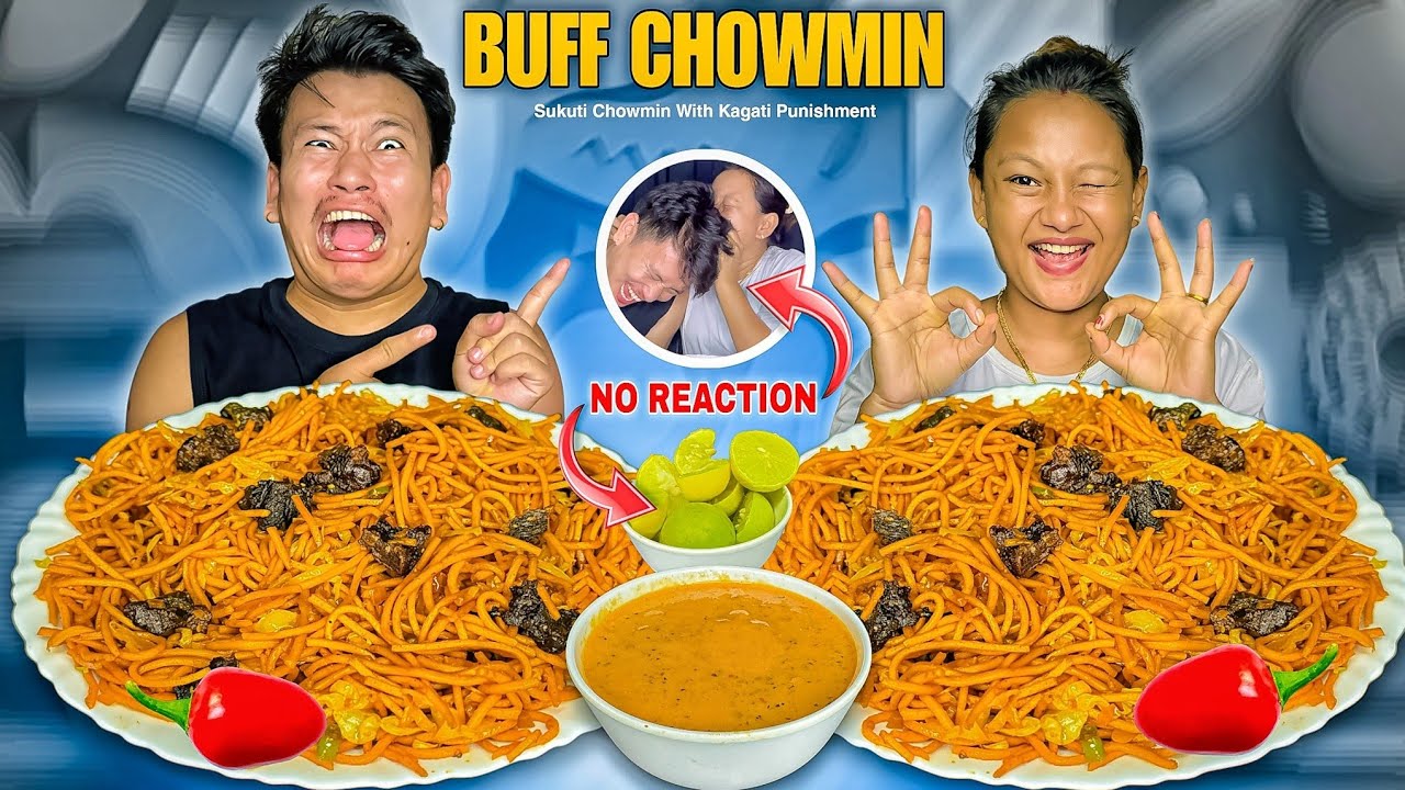 BUFF CHOWMIN EATING CHALLENGE 😋 | Eating  Lemon 🍋 Without  Reaction 🤢 Punishment | Spicy Street Food